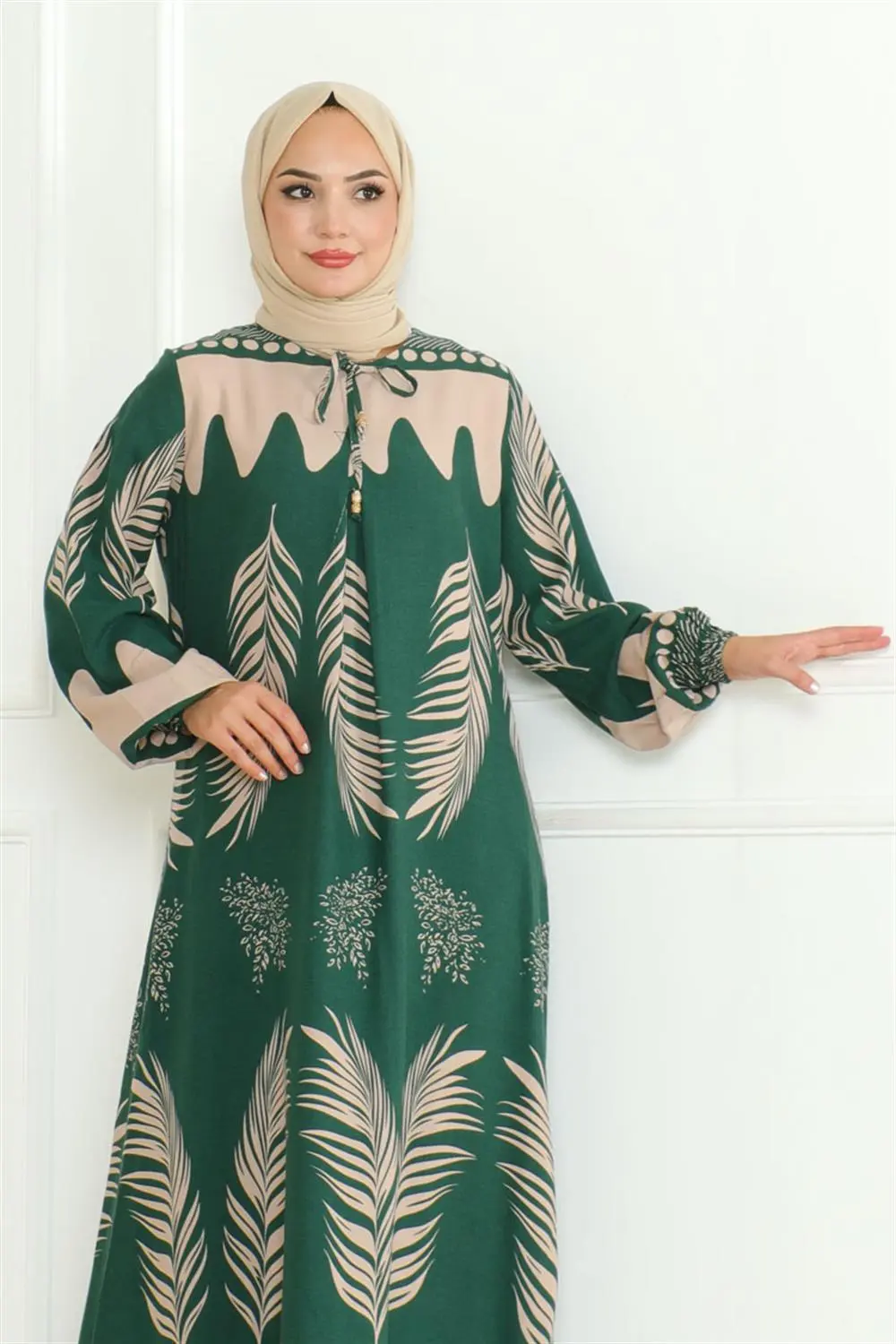 Viscose Dress With Tie Collar-detail