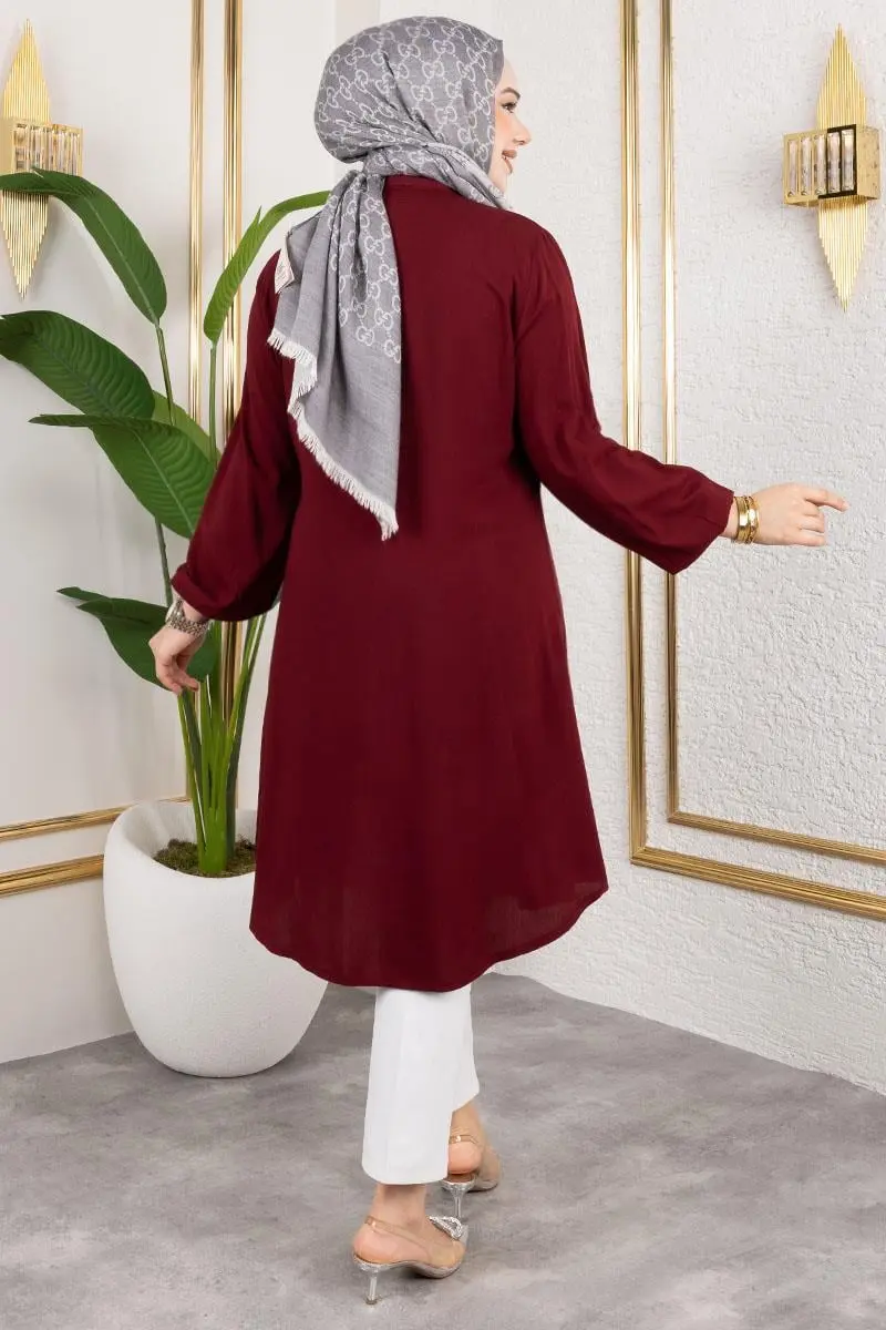 Viscose Tunic With Elasticated Cuffs-detail