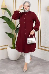 Viscose Tunic With Elasticated Cuffs