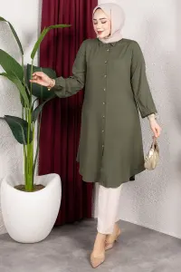 Viscose Tunic With Elasticated Cuffs