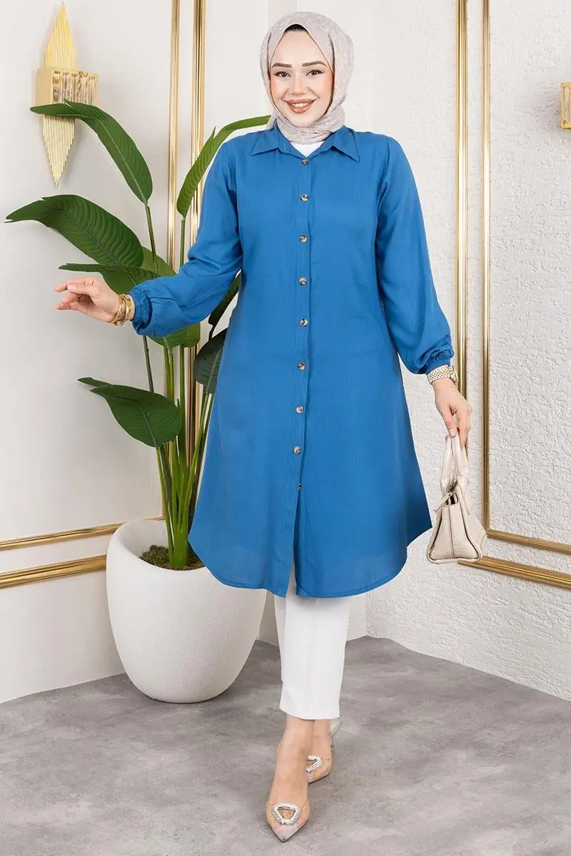 Viscose Tunic With Elasticated Cuffs-detail