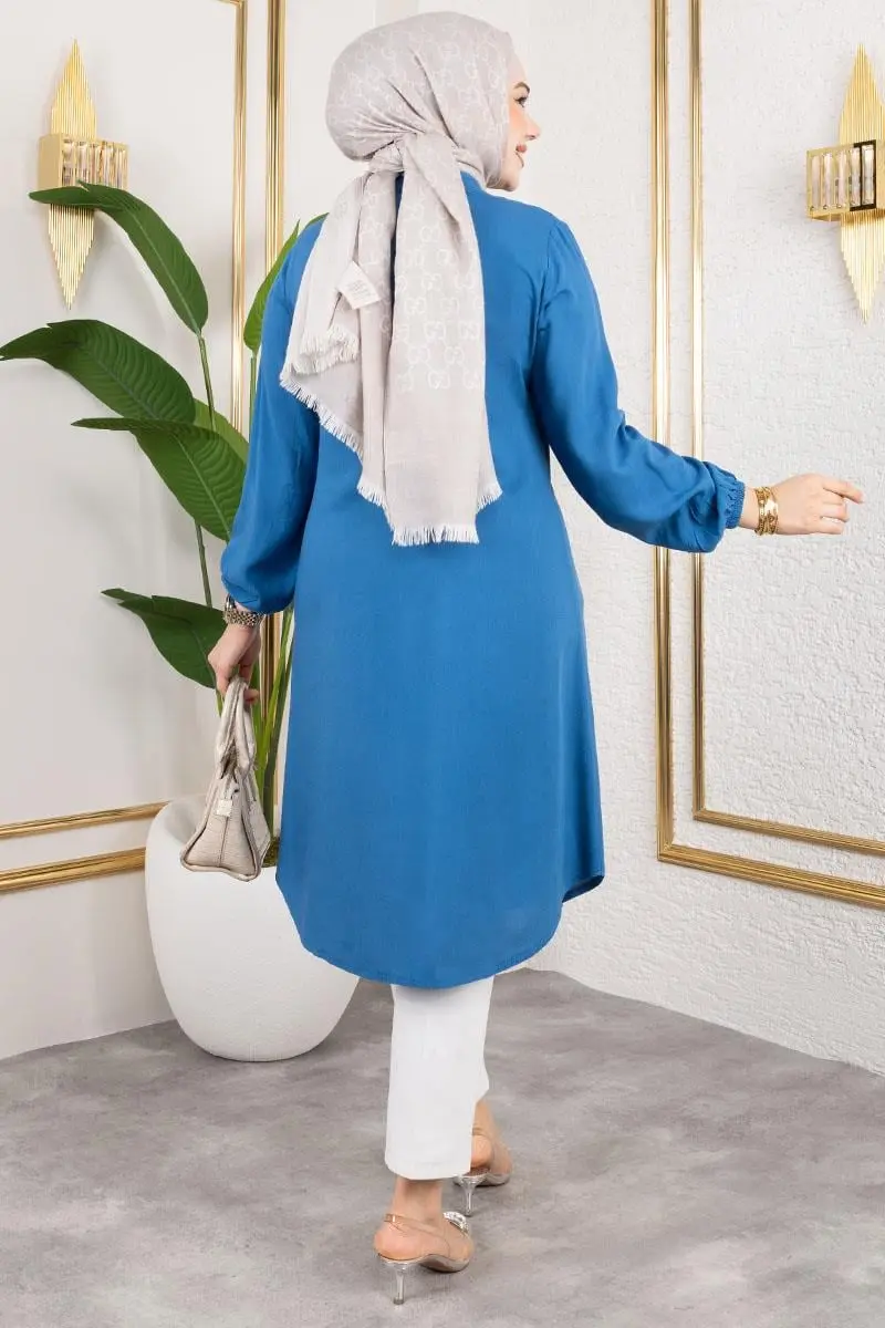 Viscose Tunic With Elasticated Cuffs-detail