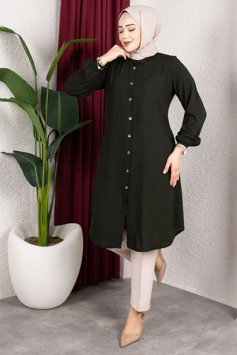 Viscose Tunic With Elasticated Cuffs-detail