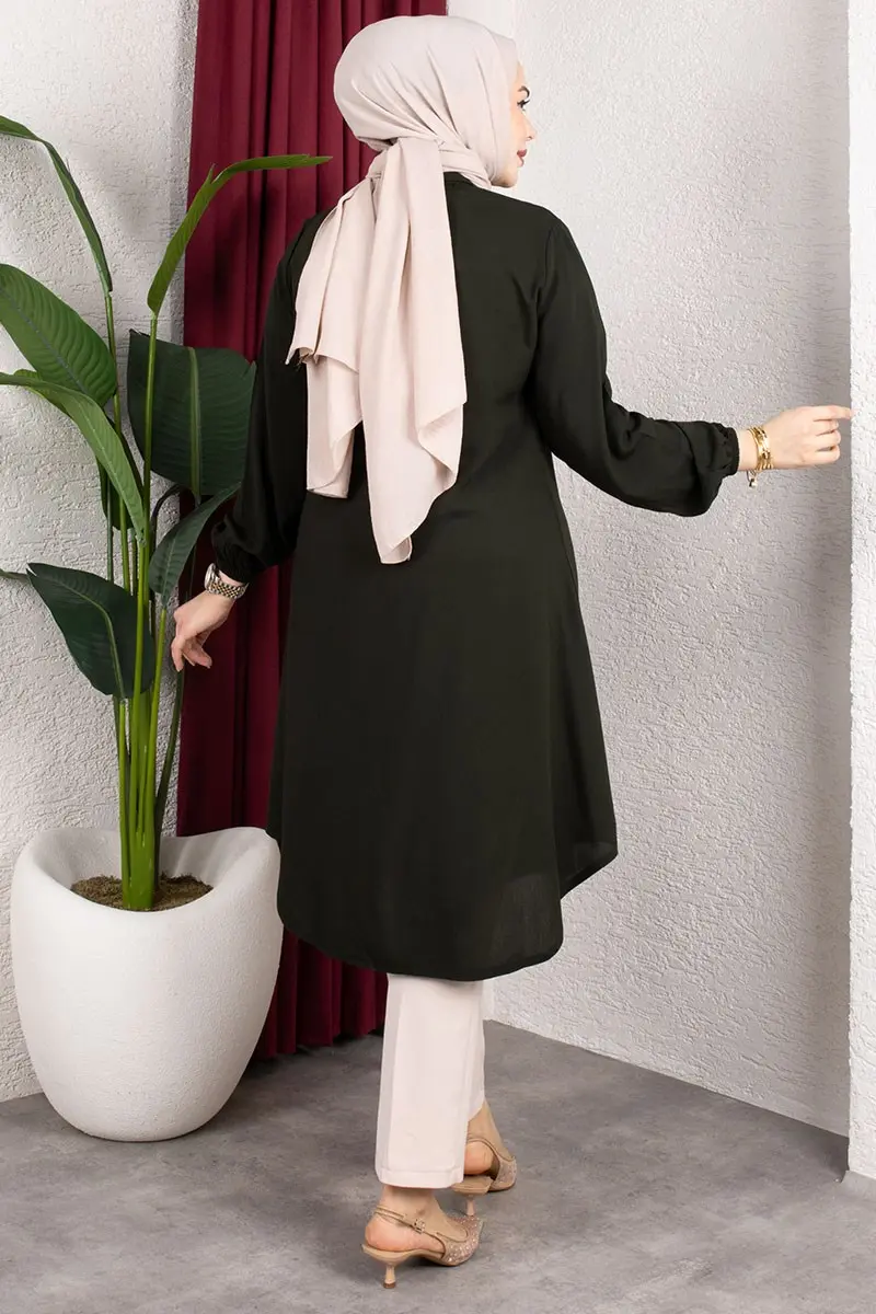 Viscose Tunic With Elasticated Cuffs-detail