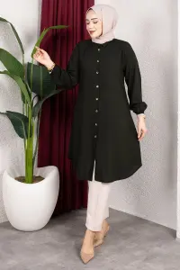 Viscose Tunic With Elasticated Cuffs