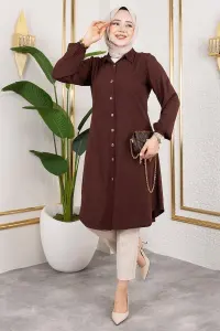 Viscose Tunic With Elasticated Cuffs