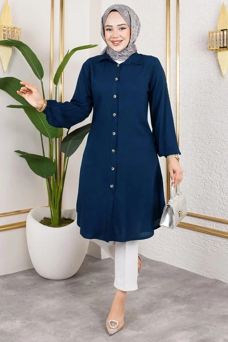 Viscose Tunic With Elasticated Cuffs-detail