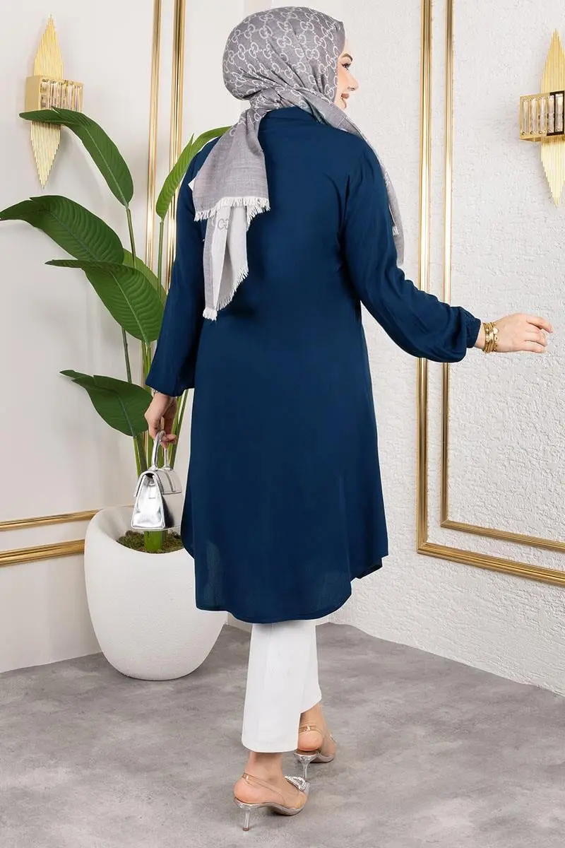 Viscose Tunic With Elasticated Cuffs-detail