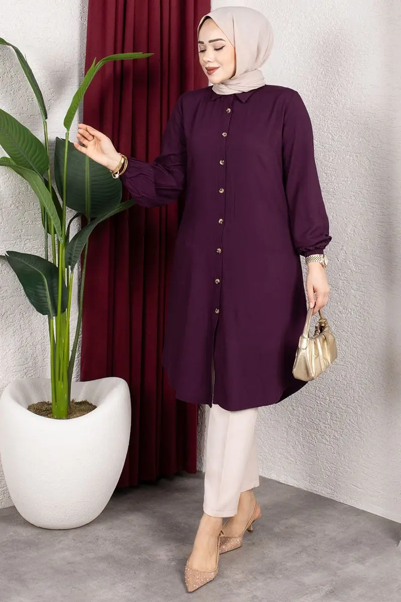Viscose Tunic With Elasticated Cuffs-detail
