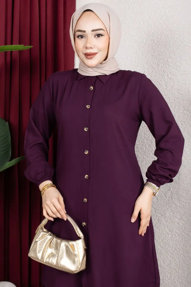 Viscose Tunic With Elasticated Cuffs-detail