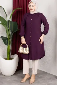 Viscose Tunic With Elasticated Cuffs