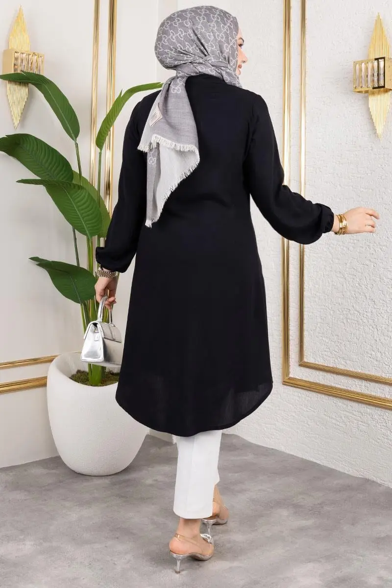 Viscose Tunic With Elasticated Cuffs-detail