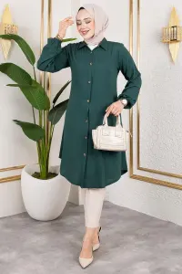 Viscose Tunic With Elasticated Cuffs