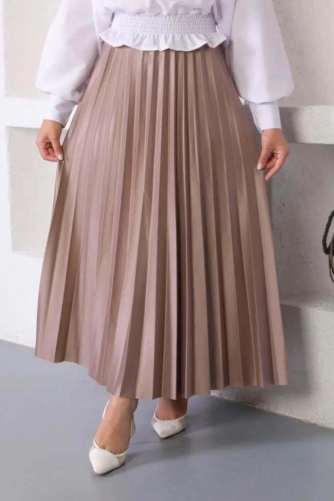 Vison Hijab Pleated Skirt-detail