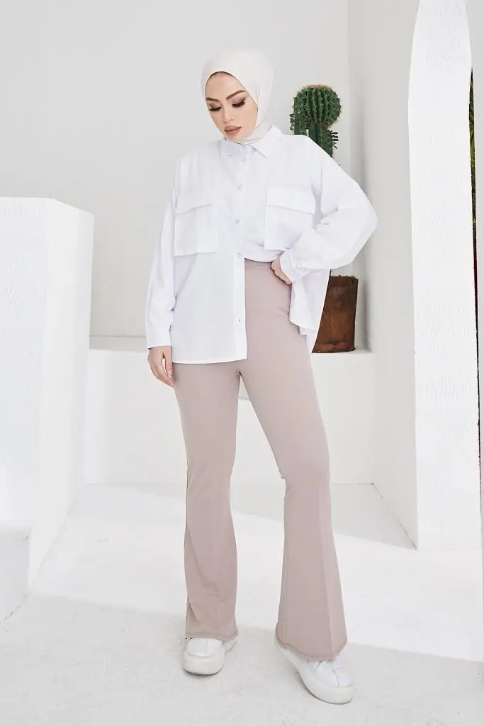 Vison Spanish Cuffed Fabric Trousers-detail