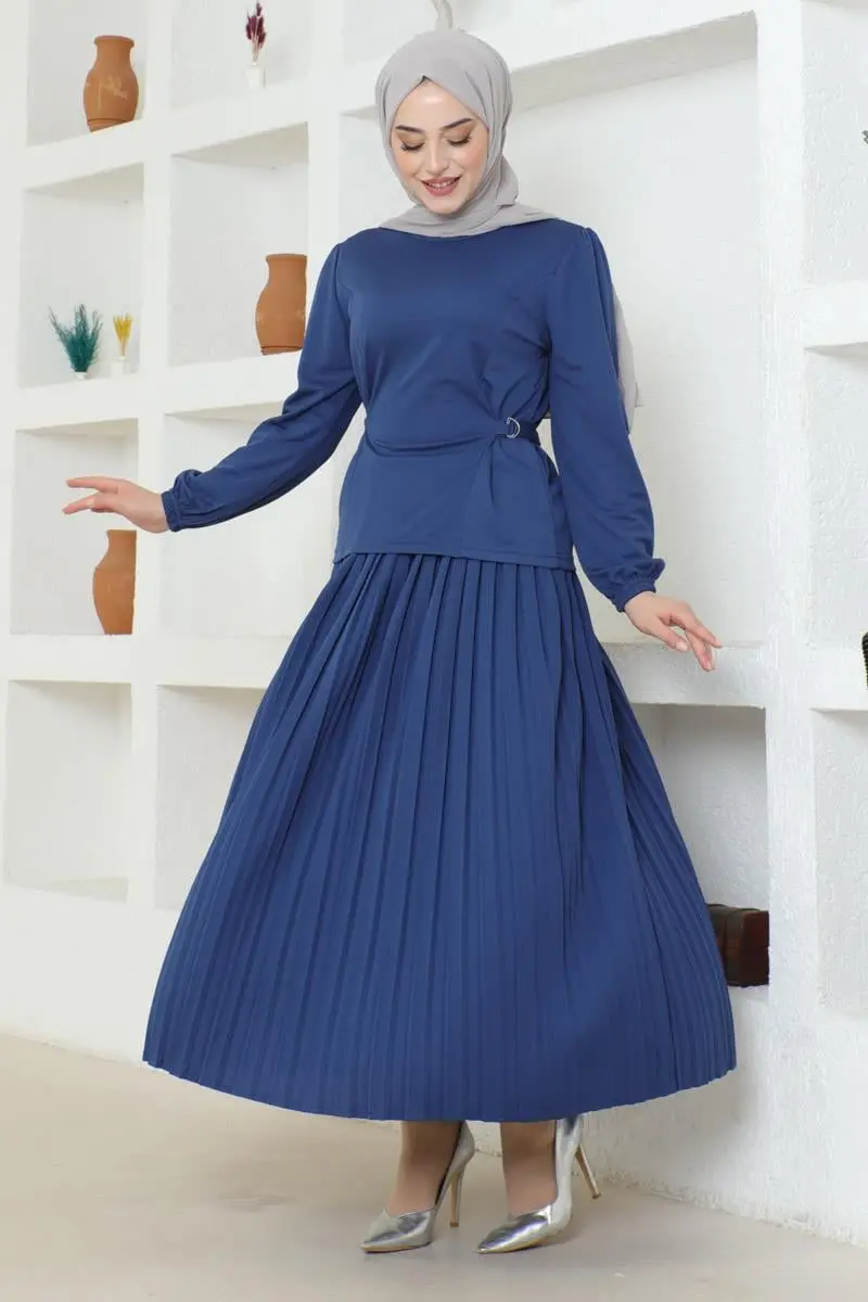 Pleated Suit With Waist Detail-detail