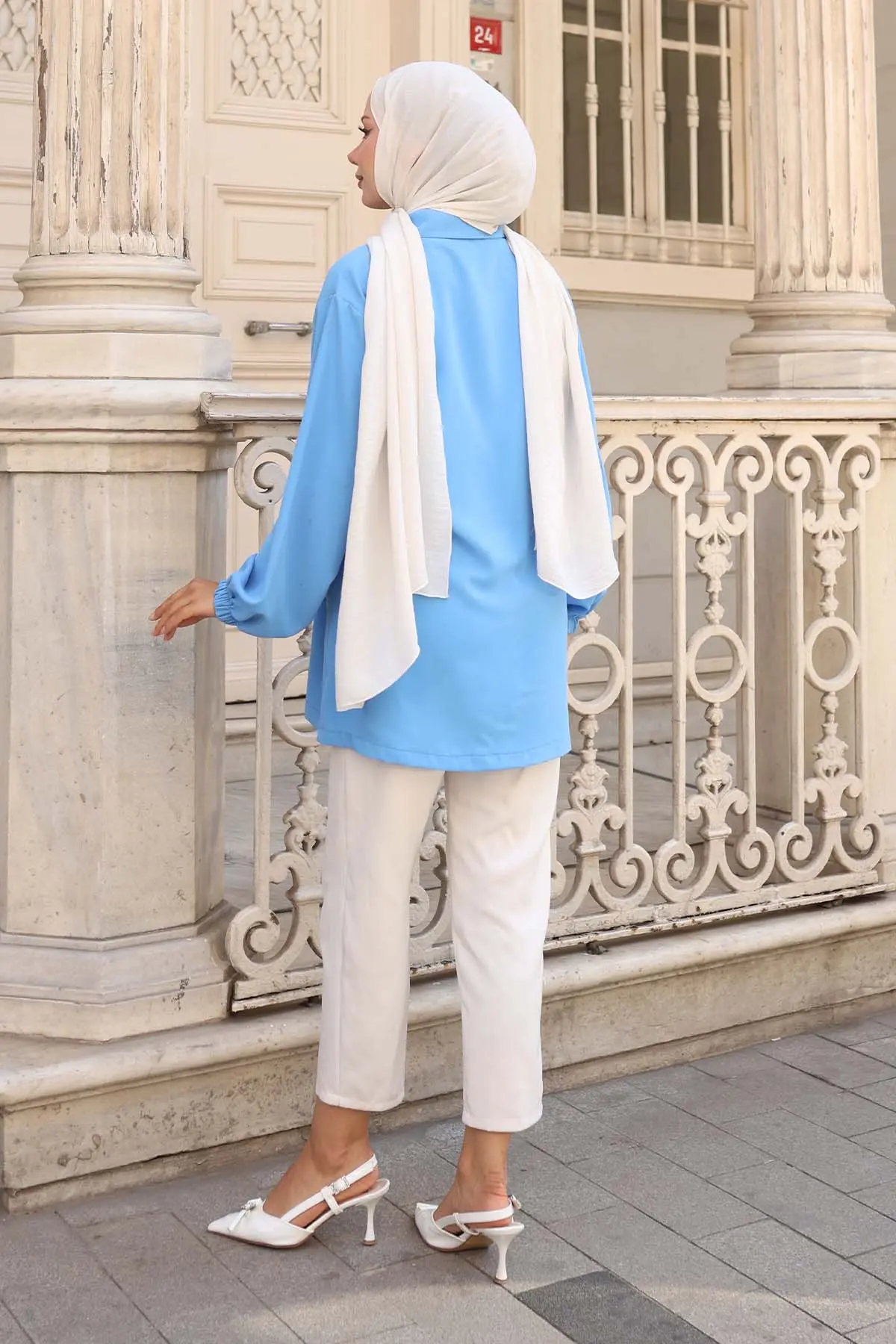 Waist Drawstring Zippered Short Coat-detail