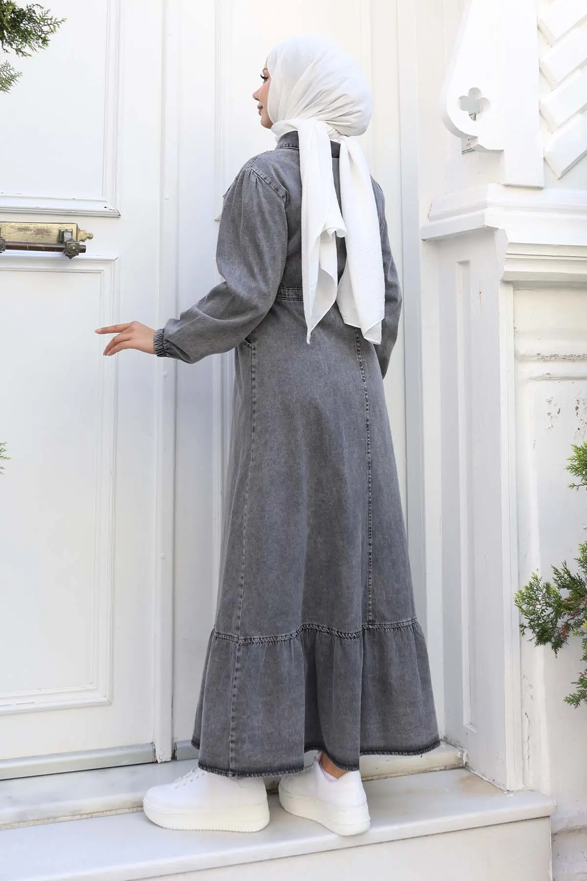 Waist Tie Pocket Denim Dress-detail