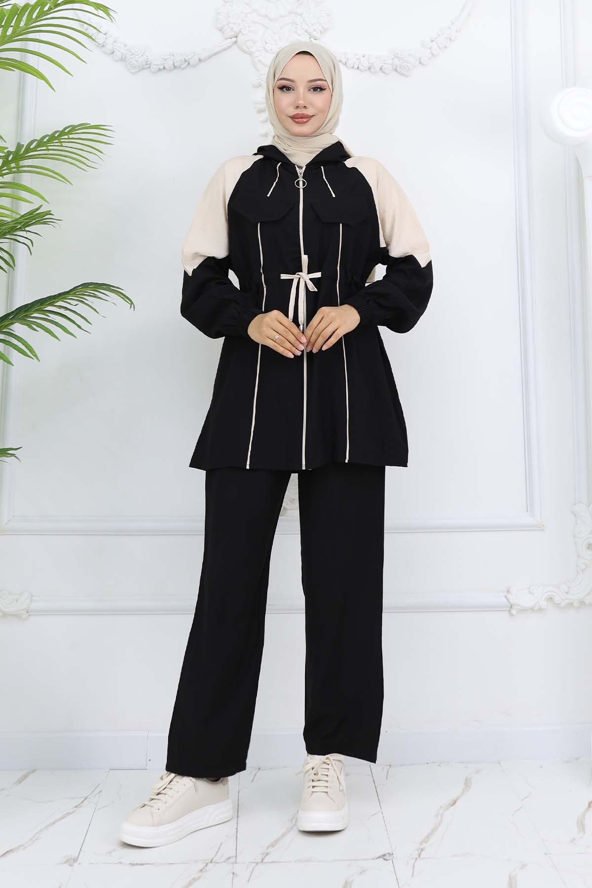 Waist Tie Striped Suit