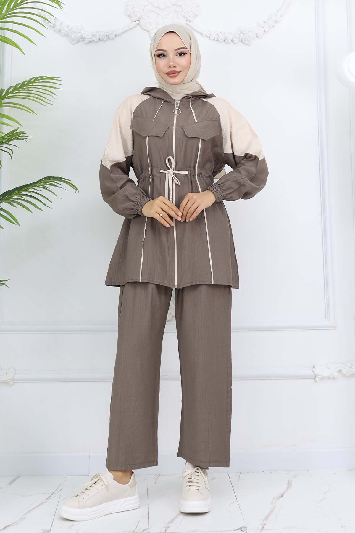 Waist Tie Striped Suit