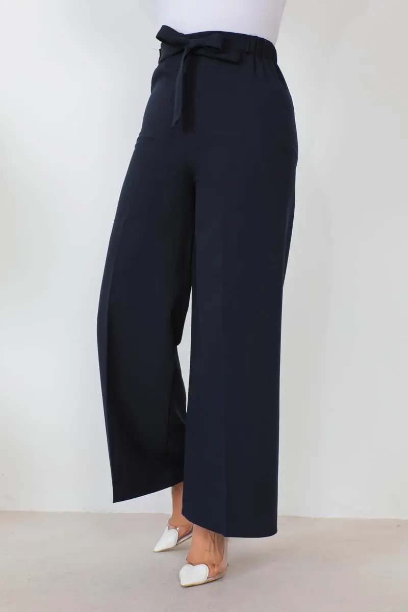 Waist-tied Wide Leg Trousers-detail