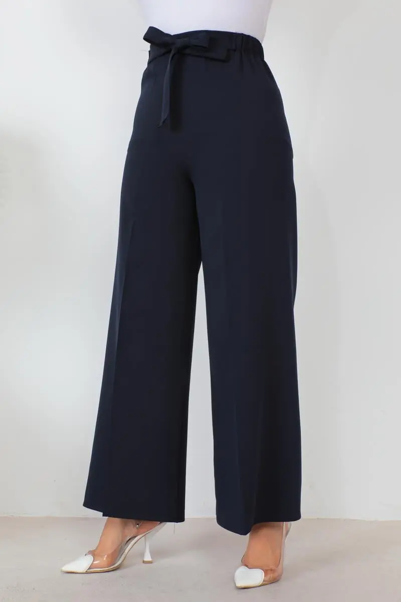 Waist-tied Wide Leg Trousers-detail