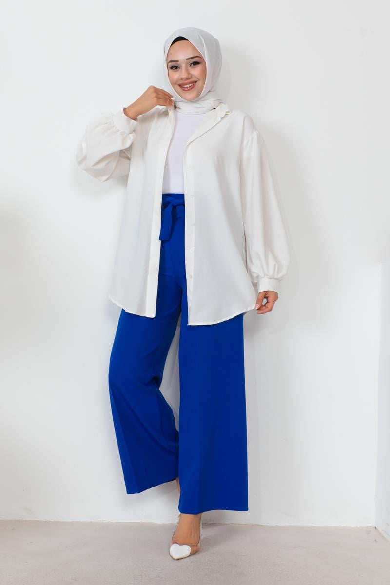 Waist-tied Wide Leg Trousers