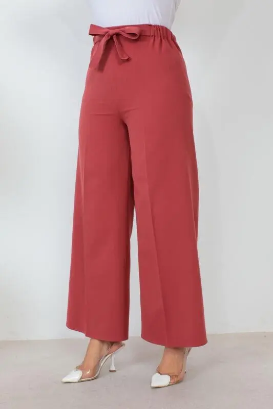 Waist-tied Wide Leg Trousers-detail