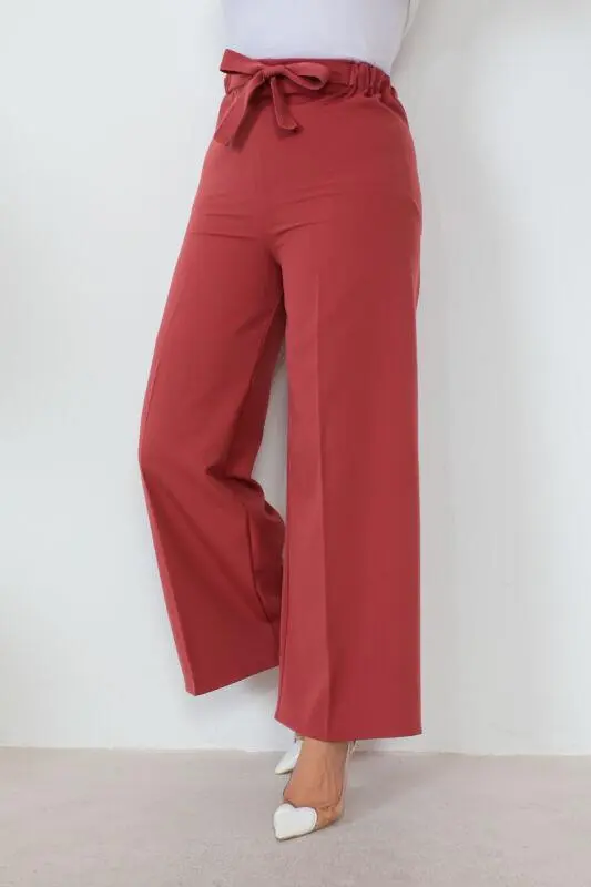 Waist-tied Wide Leg Trousers-detail
