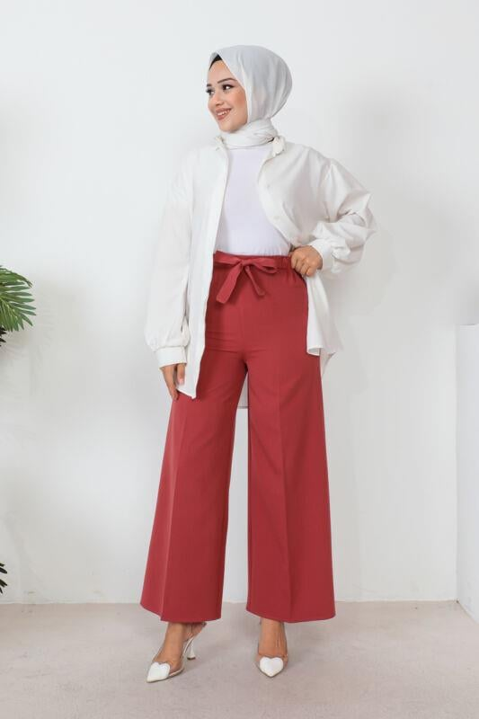 Waist-tied Wide Leg Trousers