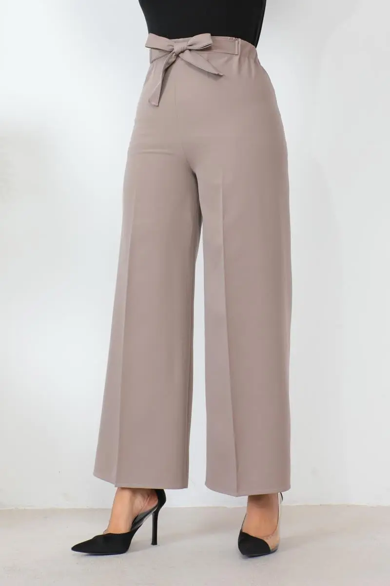 Waist-tied Wide Leg Trousers-detail