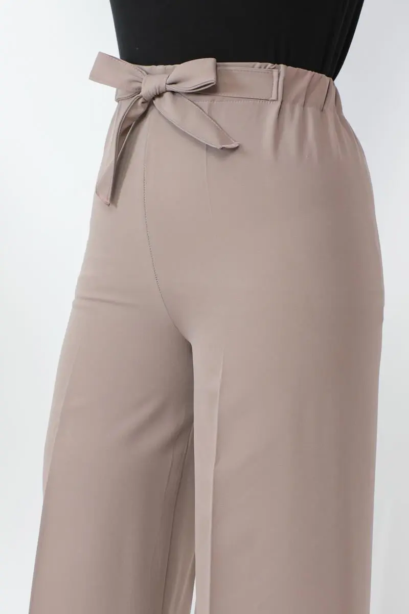Waist-tied Wide Leg Trousers-detail