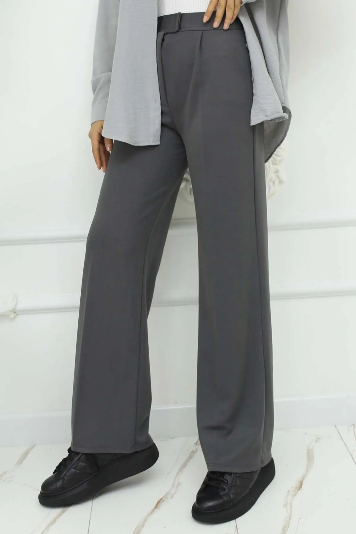 Wide Leg Palazzo Trousers-detail