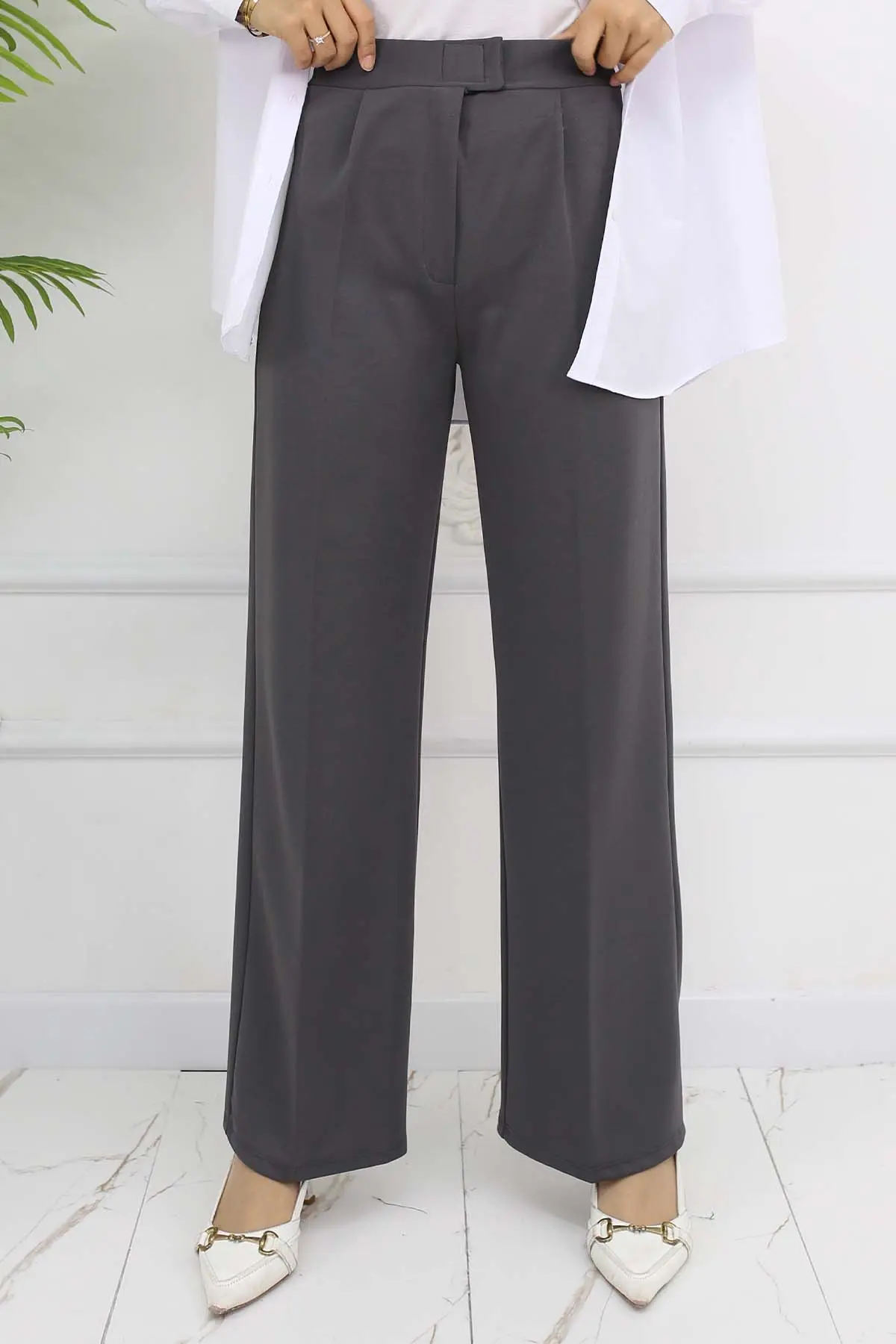 Wide Leg Palazzo Trousers-detail