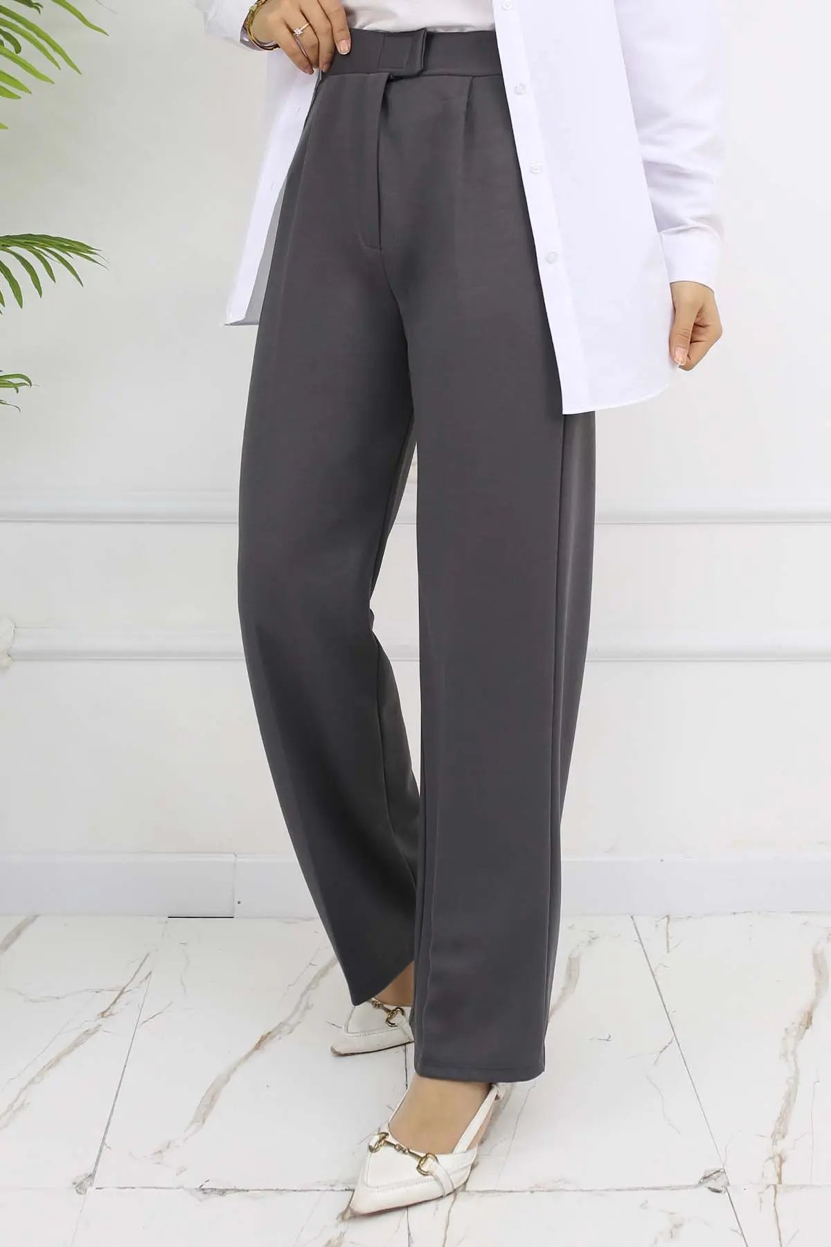 Wide Leg Palazzo Trousers-detail