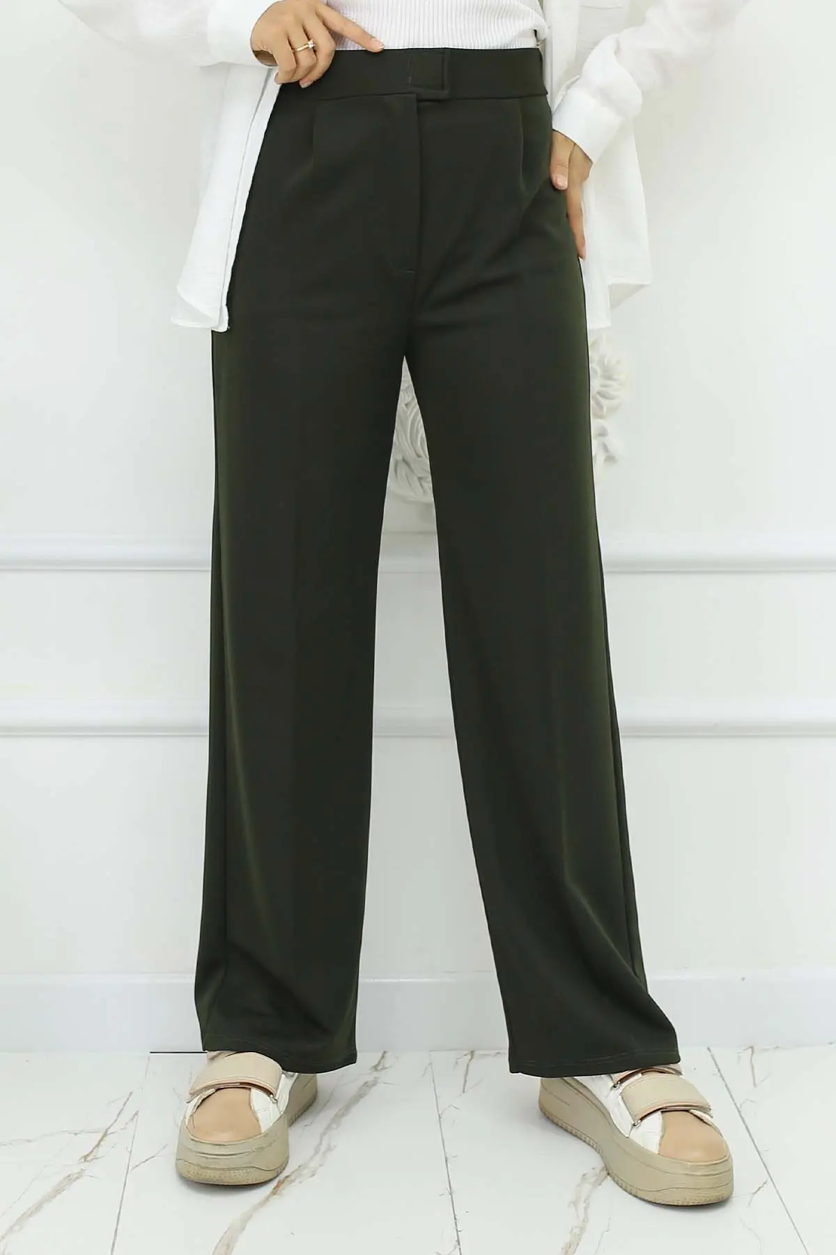 Wide Leg Palazzo Trousers-detail