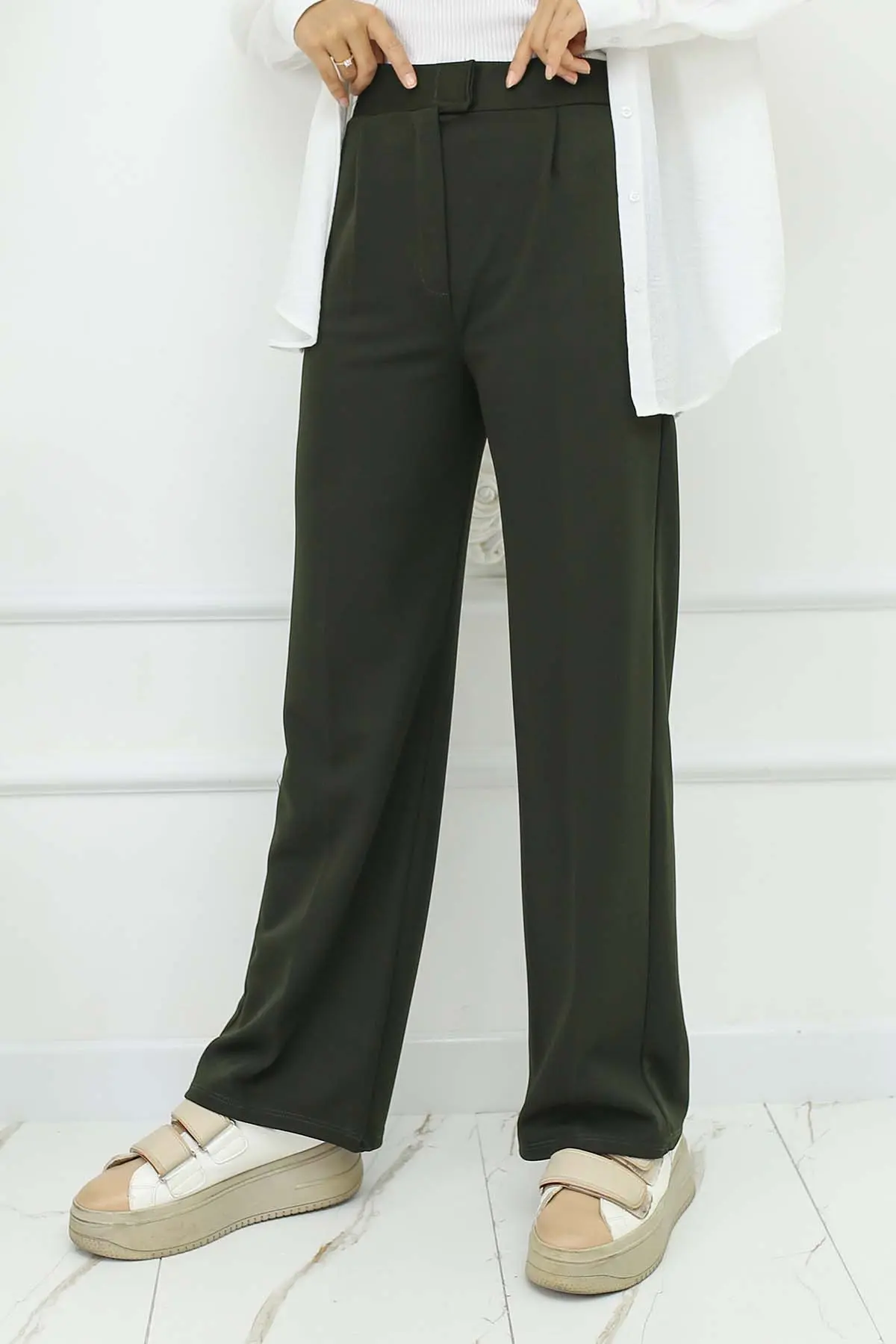 Wide Leg Palazzo Trousers-detail