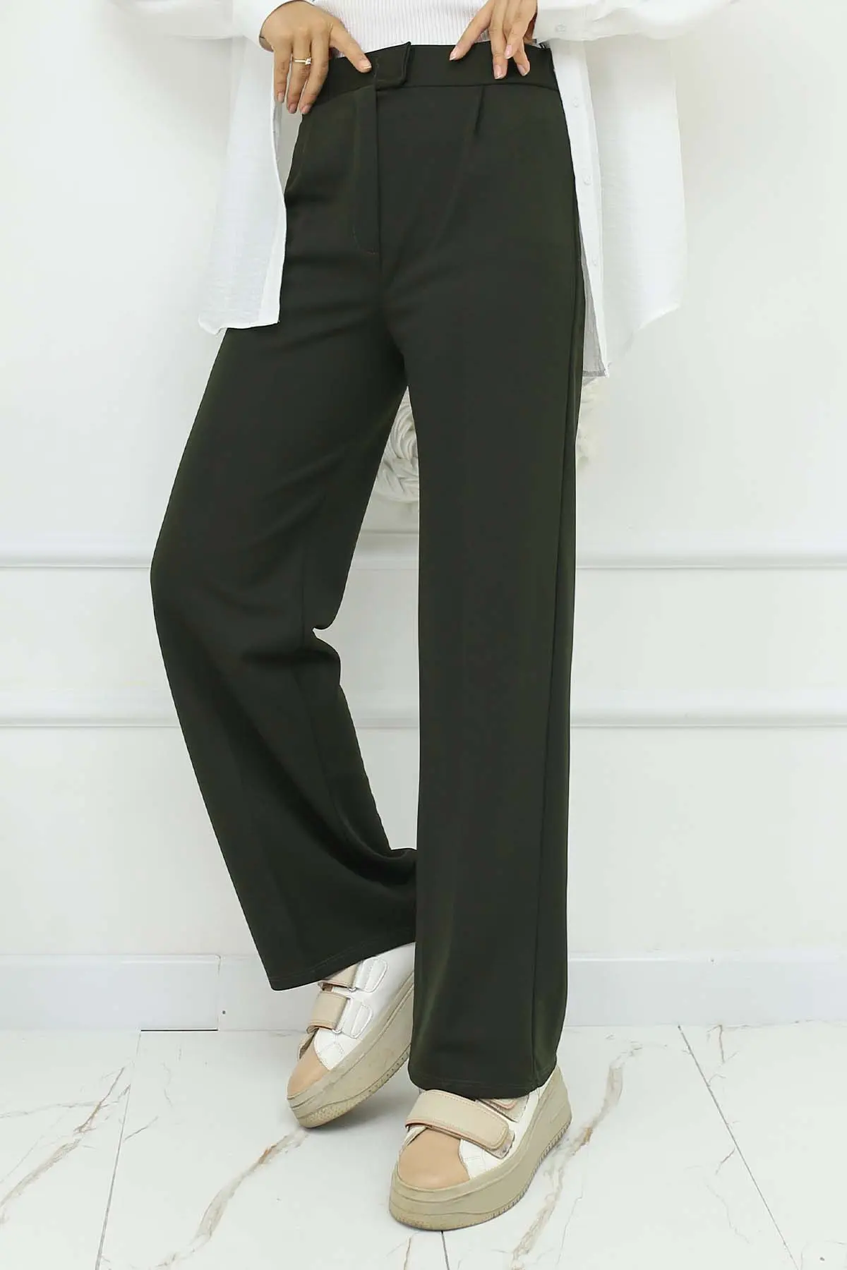 Wide Leg Palazzo Trousers-detail
