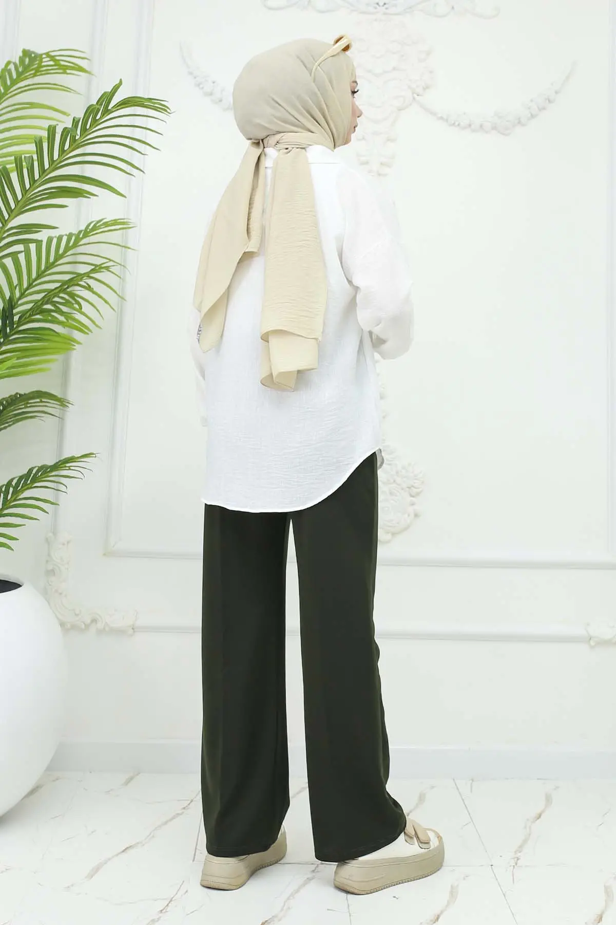 Wide Leg Palazzo Trousers-detail