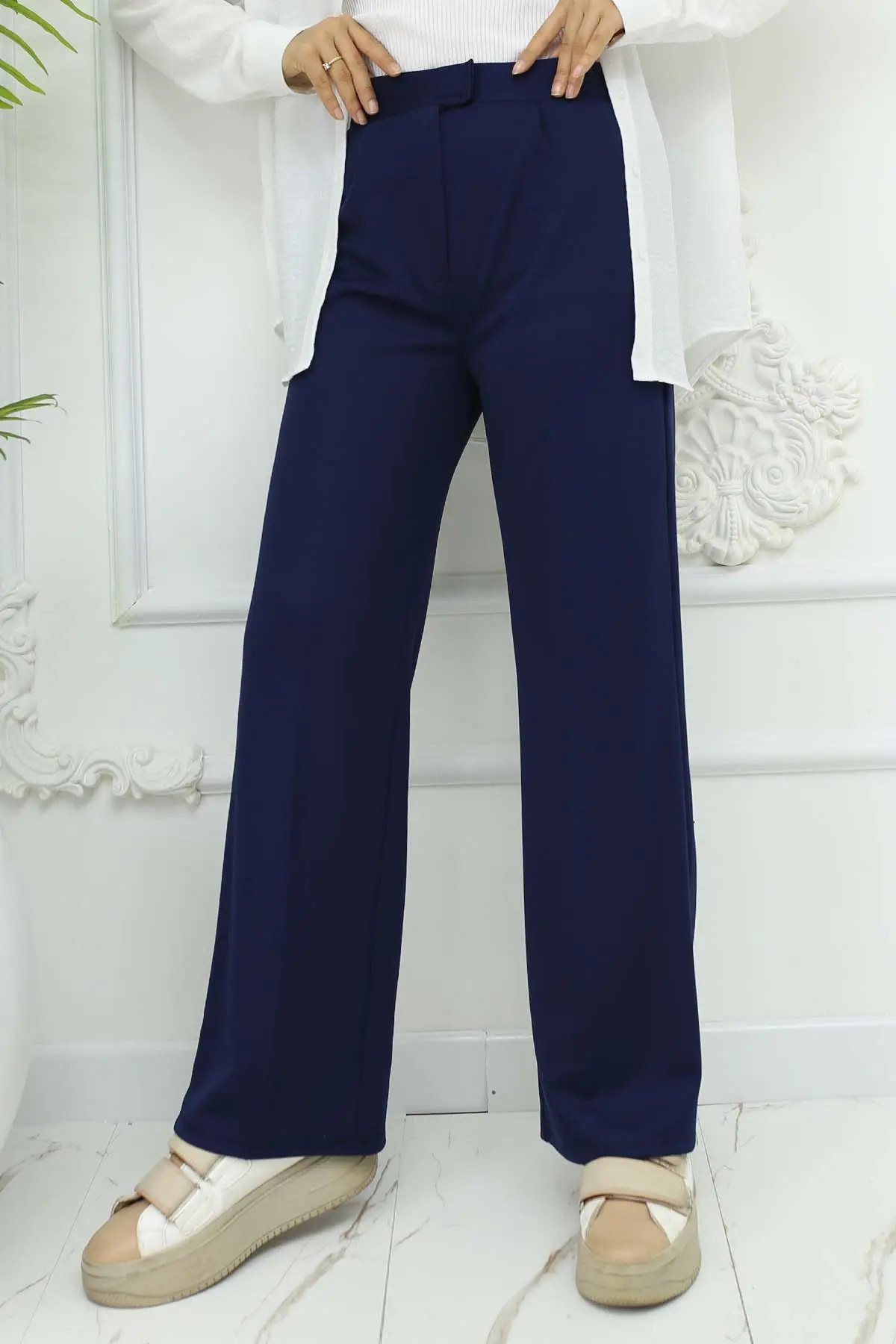 Wide Leg Palazzo Trousers-detail