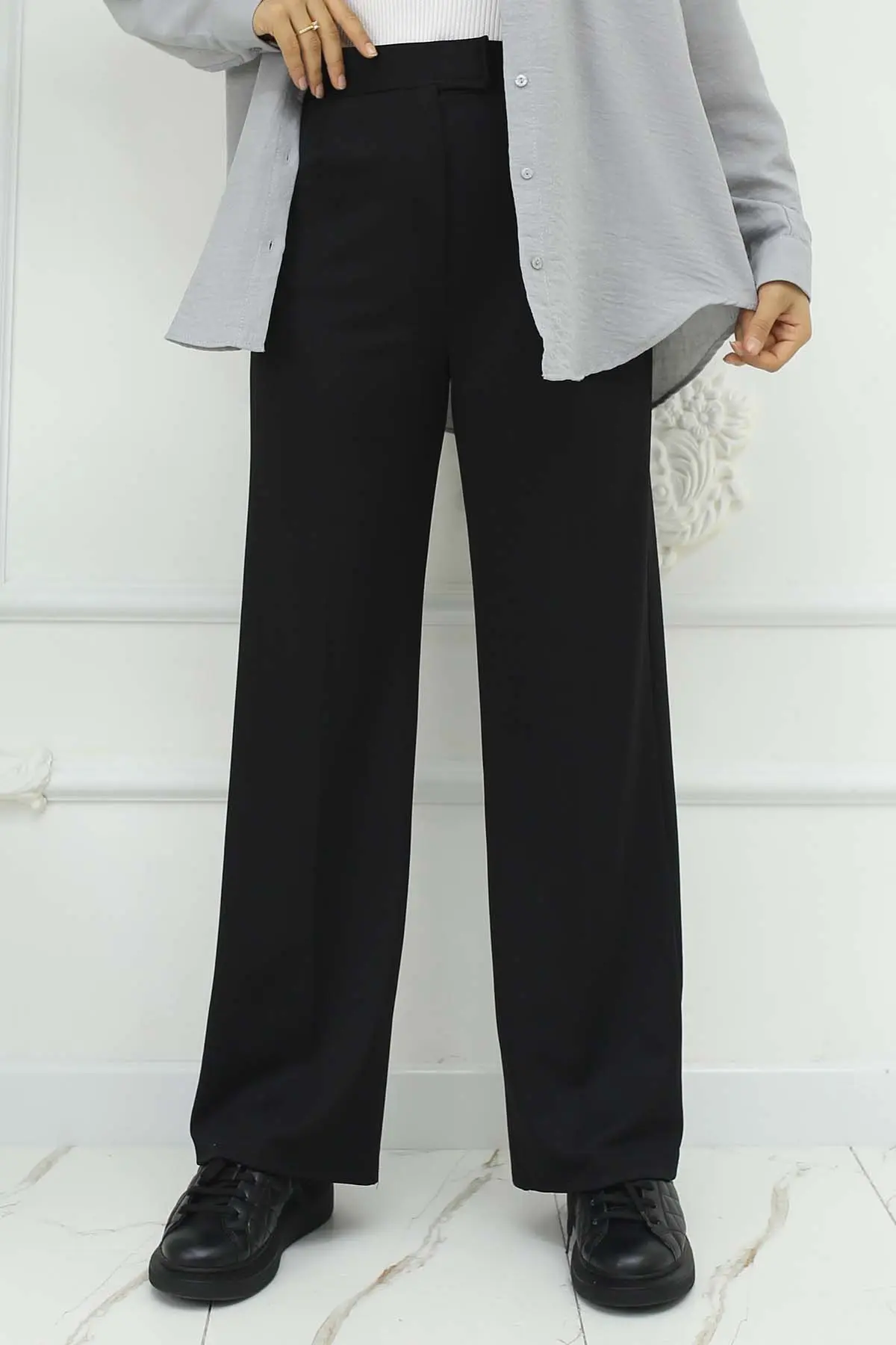 Wide Leg Palazzo Trousers-detail