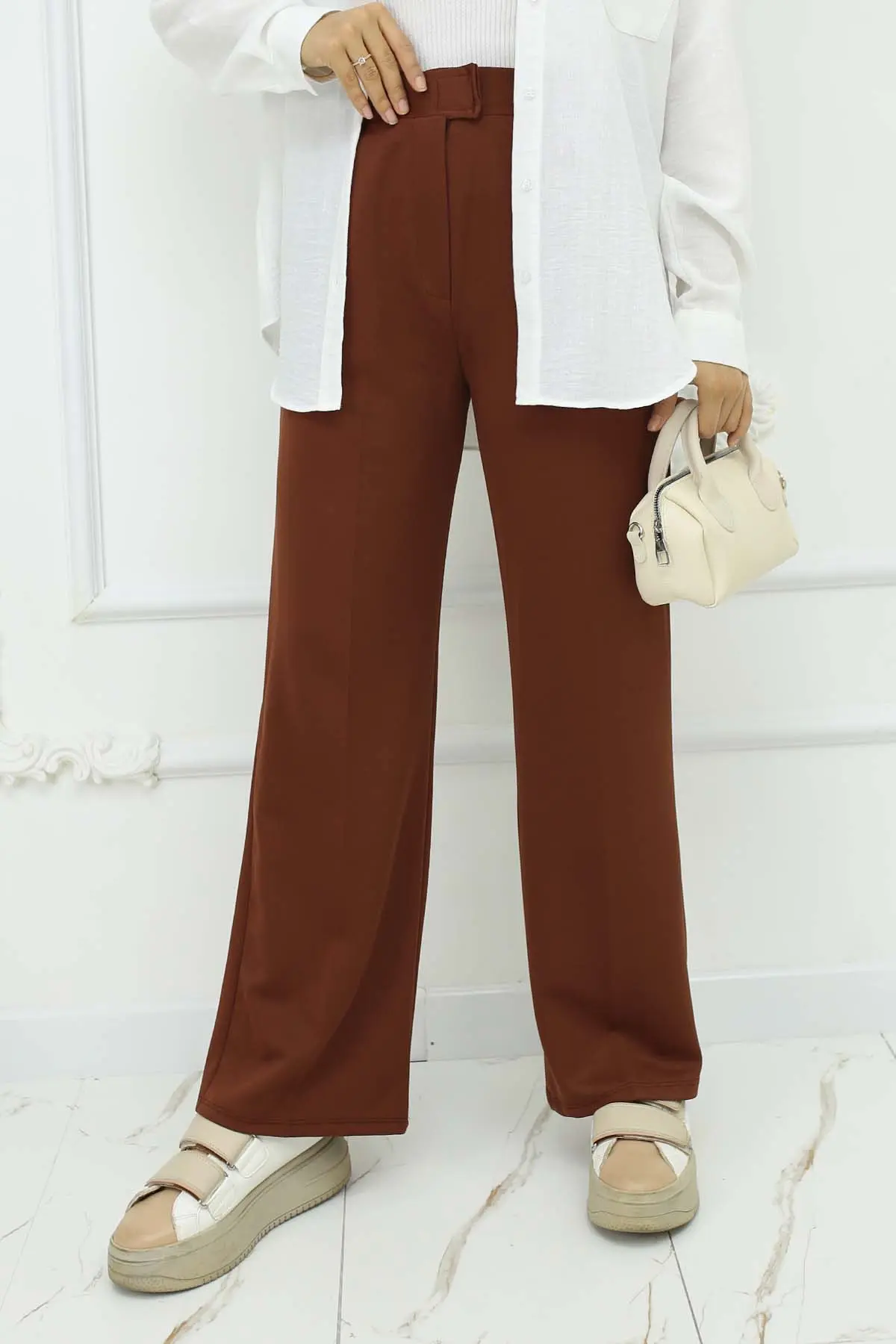 Wide Leg Palazzo Trousers-detail