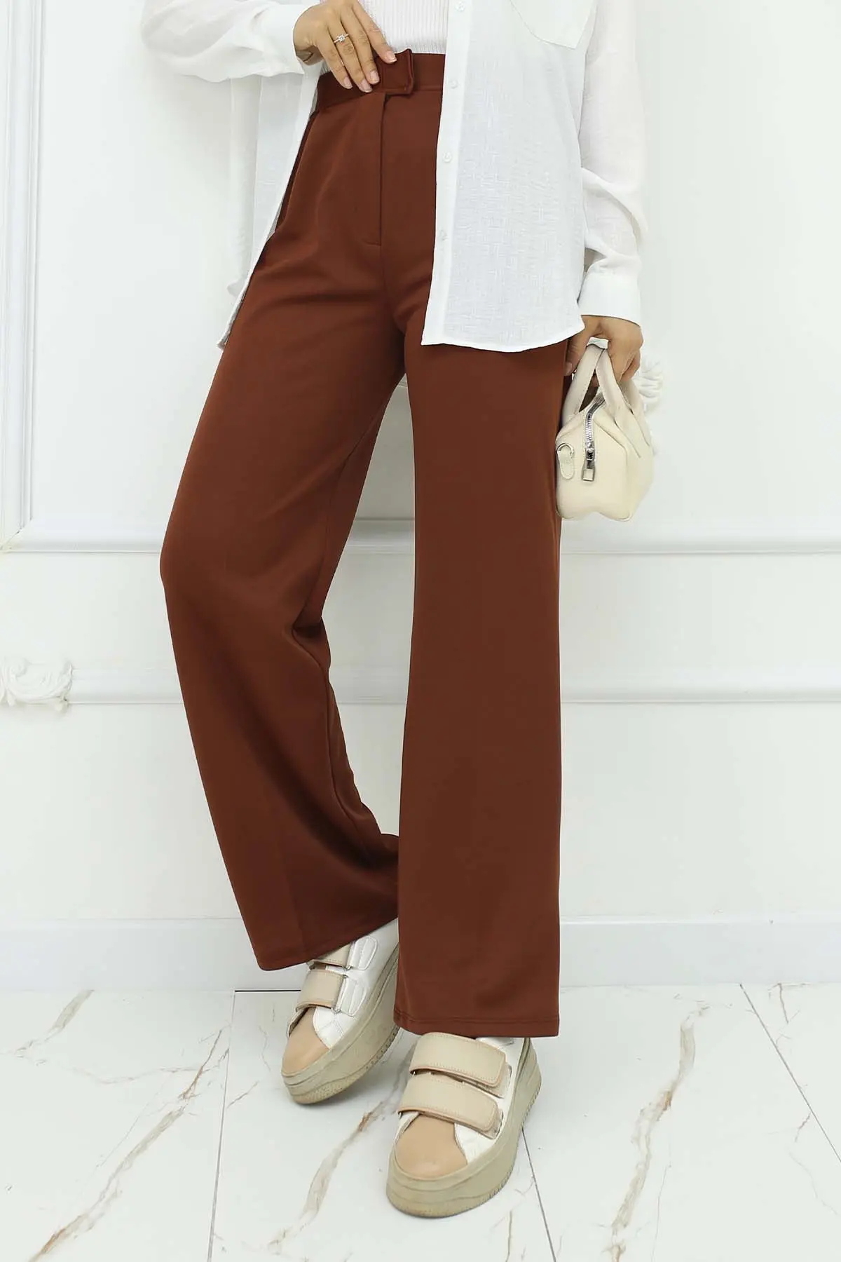 Wide Leg Palazzo Trousers-detail
