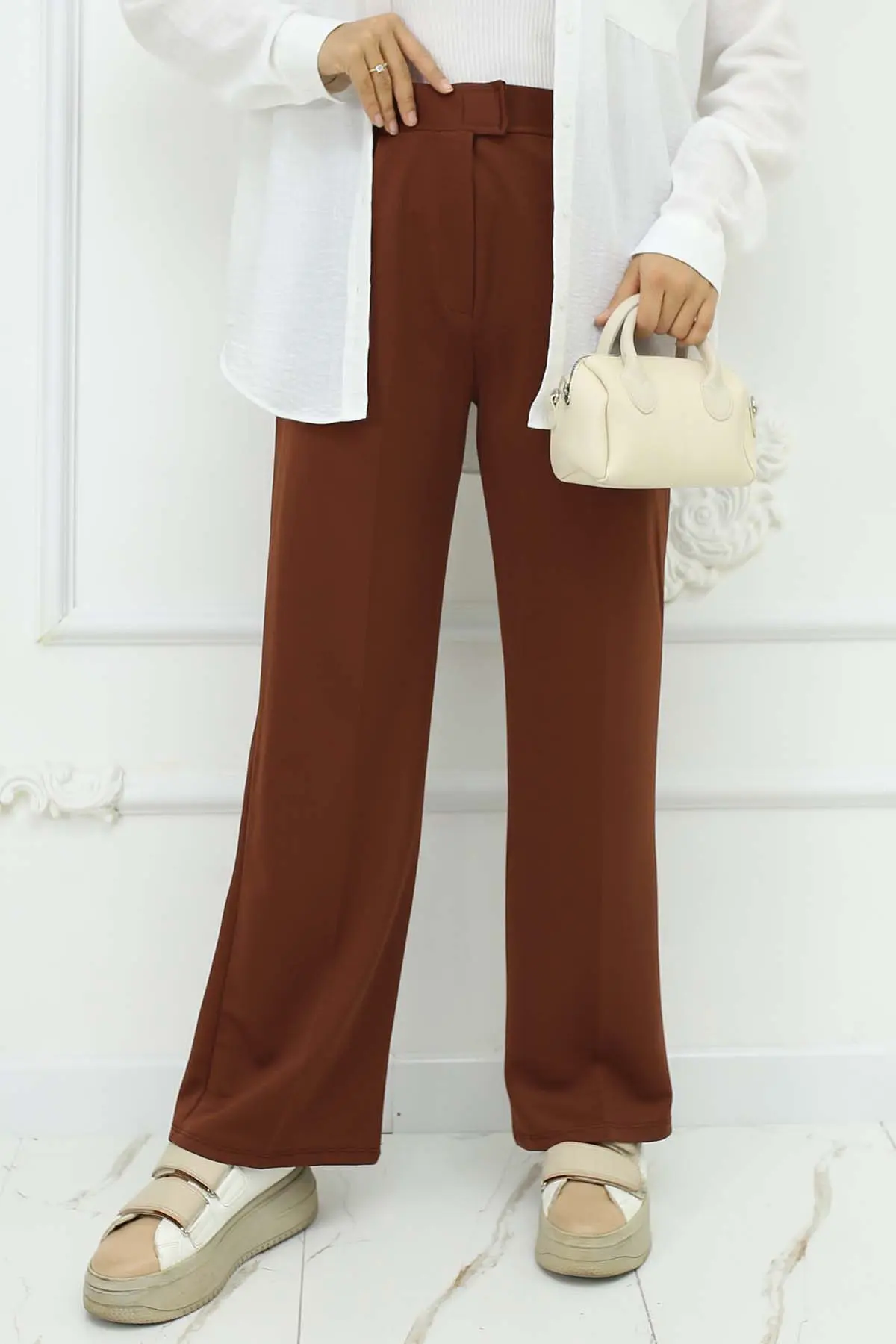 Wide Leg Palazzo Trousers-detail