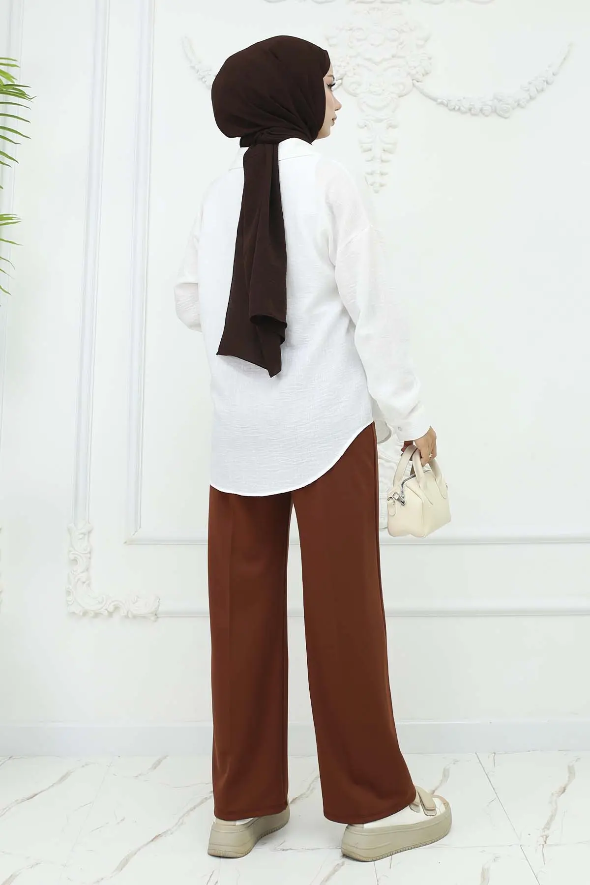 Wide Leg Palazzo Trousers-detail