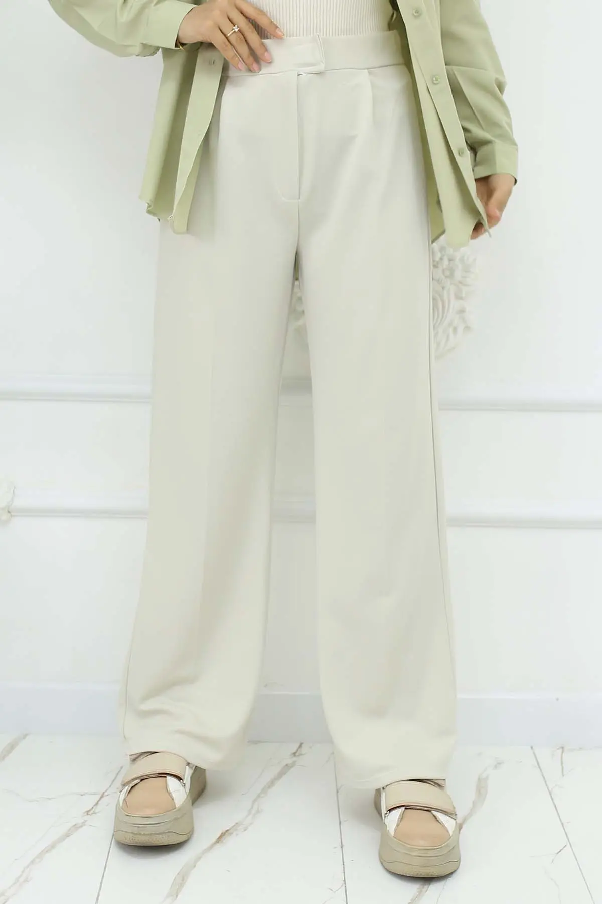 Wide Leg Palazzo Trousers-detail