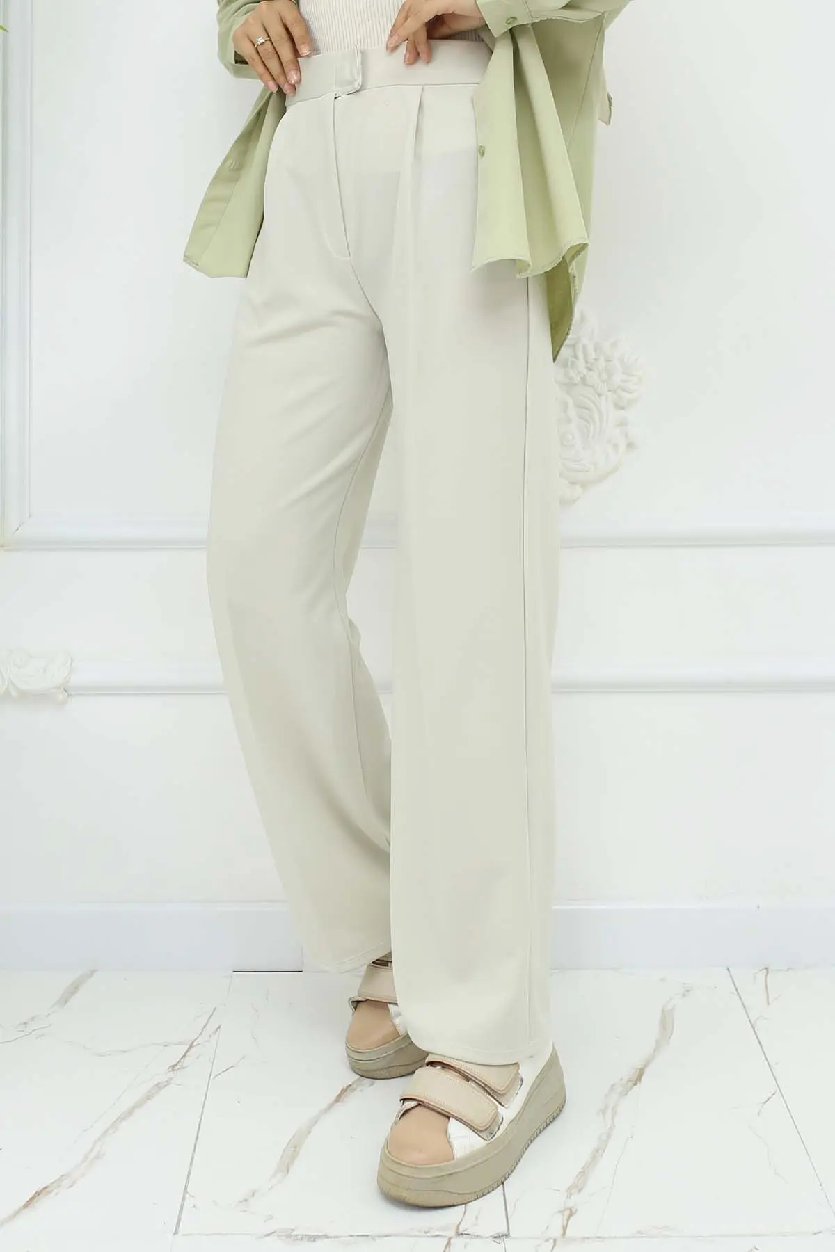 Wide Leg Palazzo Trousers-detail
