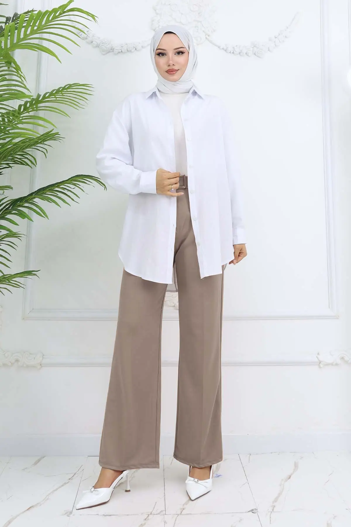 Wide Leg Palazzo Trousers
