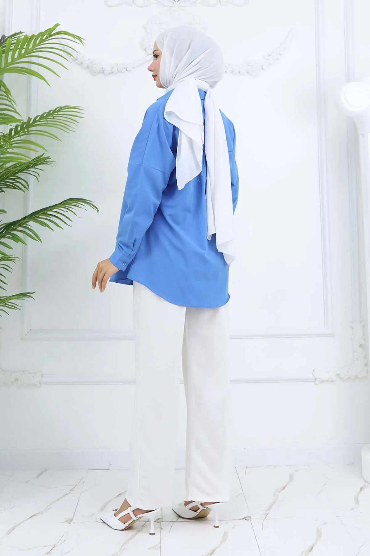 Wide Leg Palazzo Trousers-detail