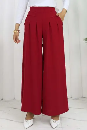 Wide Leg Pleated Trousers